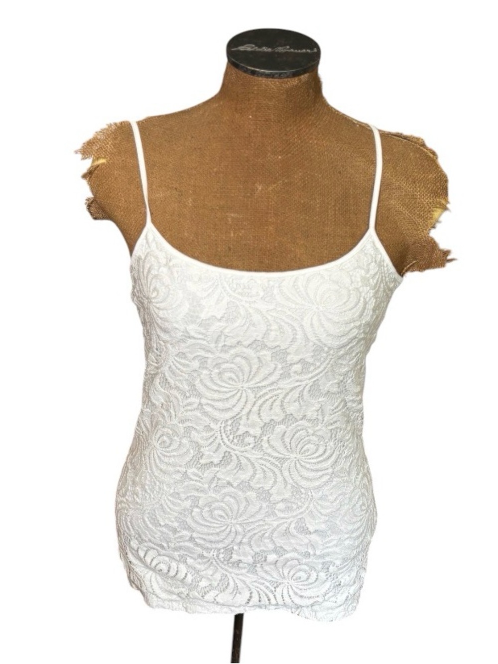 Ann Taylor White Lace Camisole Tank Top - Size M